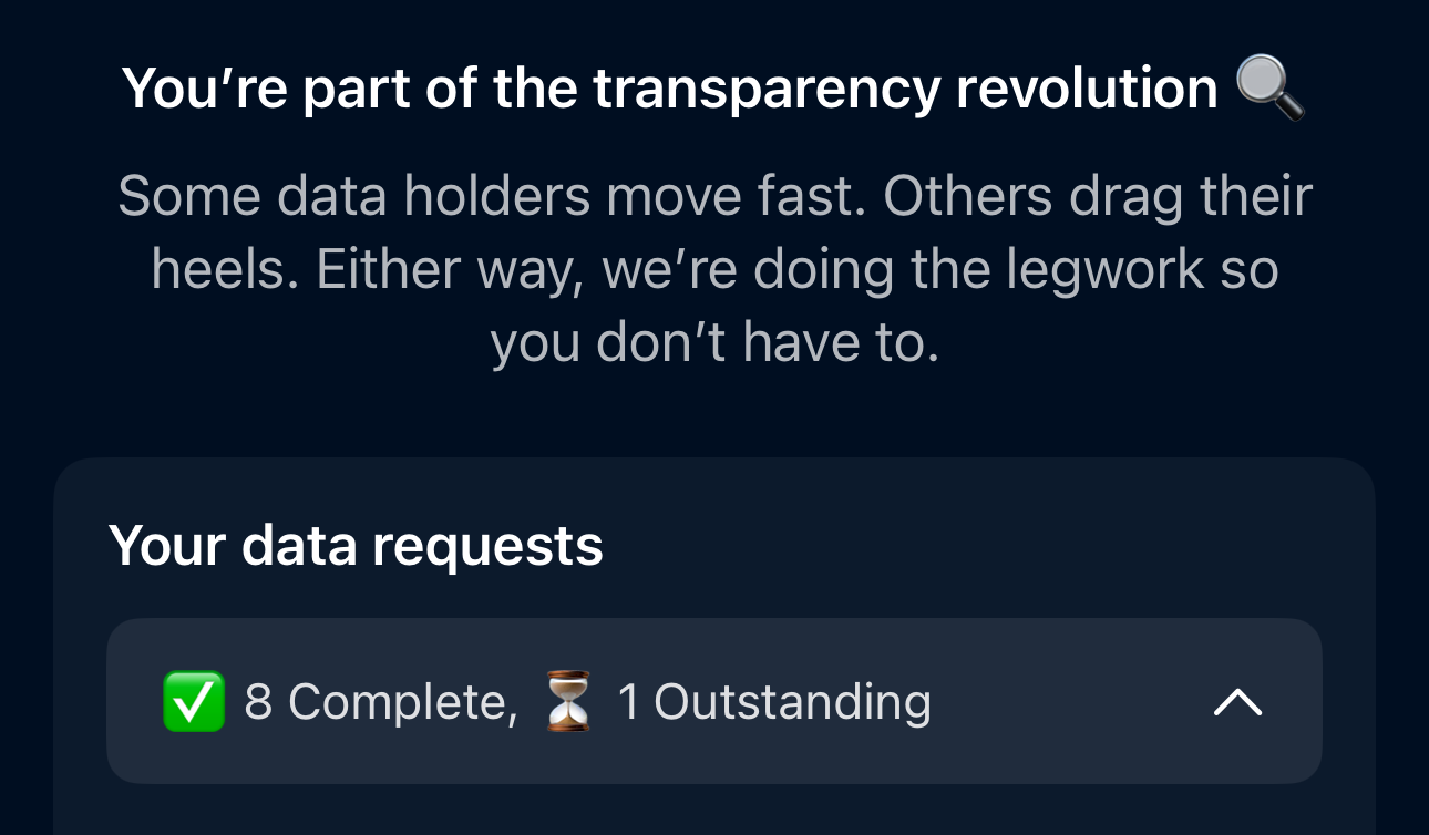 See progress of data requests