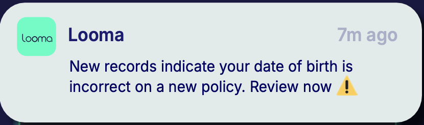 Looma anomaly alert